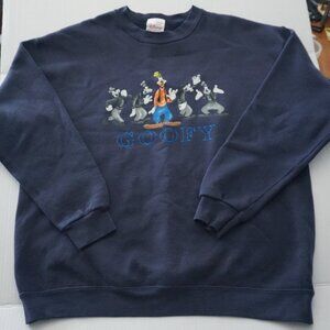 Vintage Disney Store Goofy Sweatshirt Navy Crewneck Size M